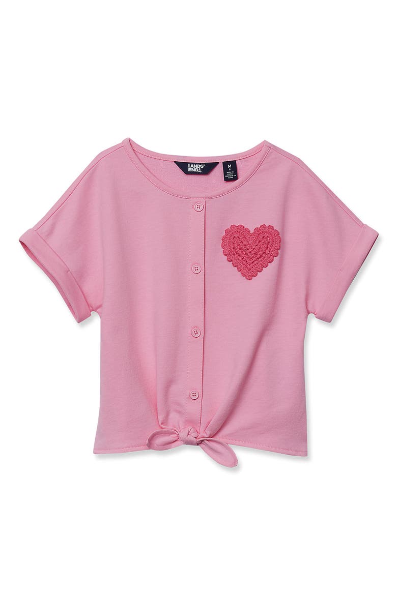 Girls Slouchy Button Front Terry Knit Top, Main, color, Prism Pink