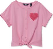 Lands' End Girls Slouchy Button Front Terry Knit Top