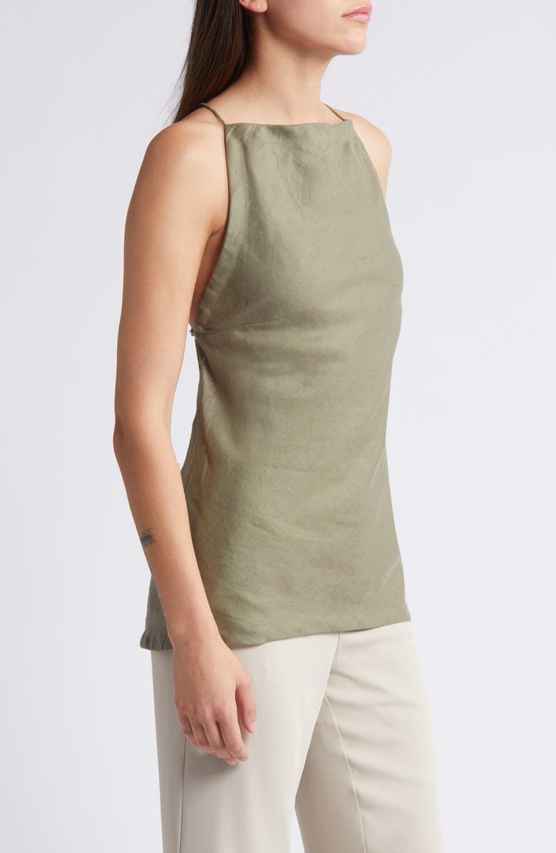 Antibes Sleeveless Tie Back Linen Top