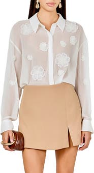 Endless Rose Floral Detail Sheer Shirt