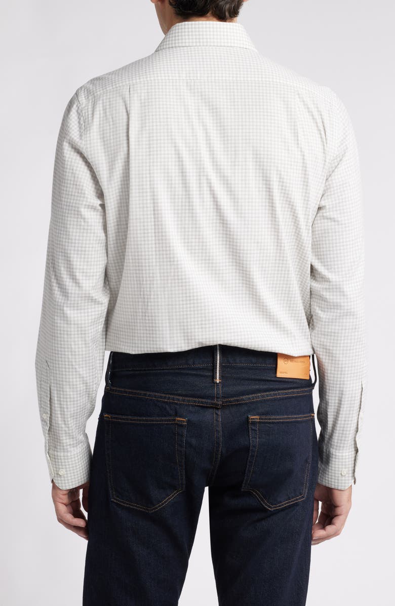 Scott Barber Gingham Stretch Cotton & Cashmere Button-Up Shirt, Alternate, color, 