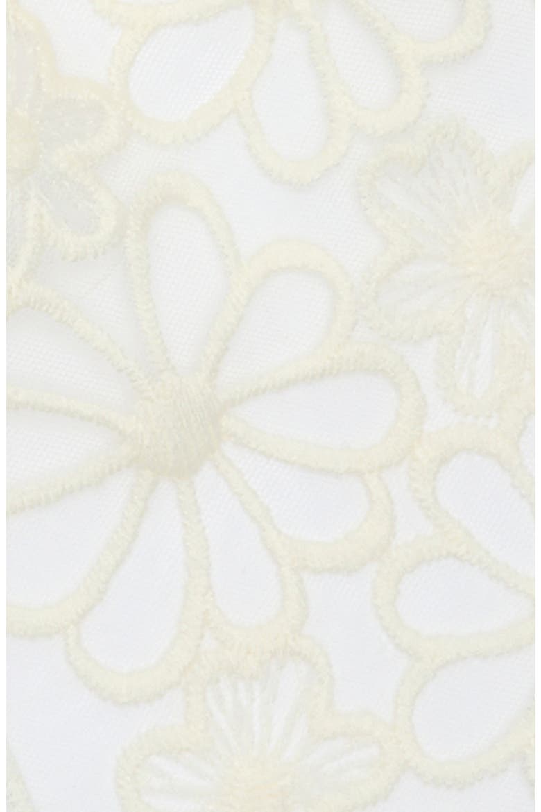Floral Embroidered Lace Bow Hair Barrette, Alternate, color, IVORY