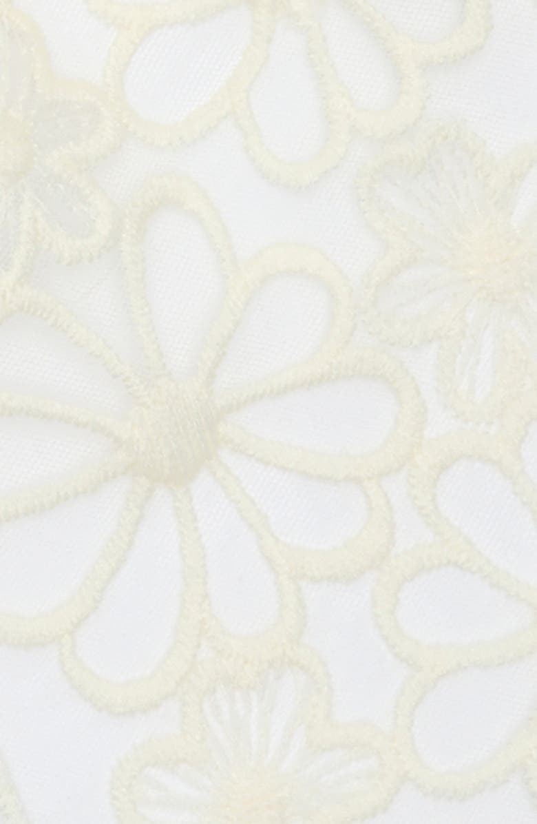NATASHA Floral Embroidered Lace Bow Hair Barrette, Alternate, color, Ivory