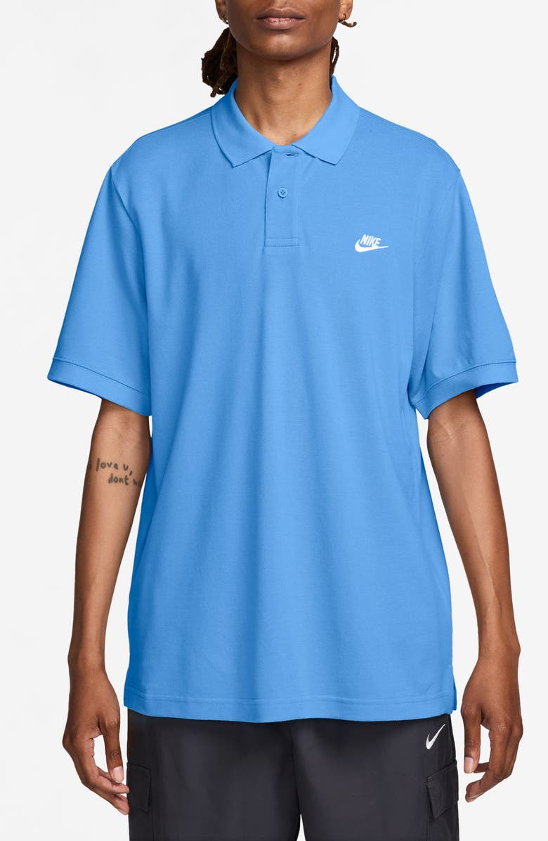 Nike Club Short Sleeve Polo, Main, color, University Blue/ White