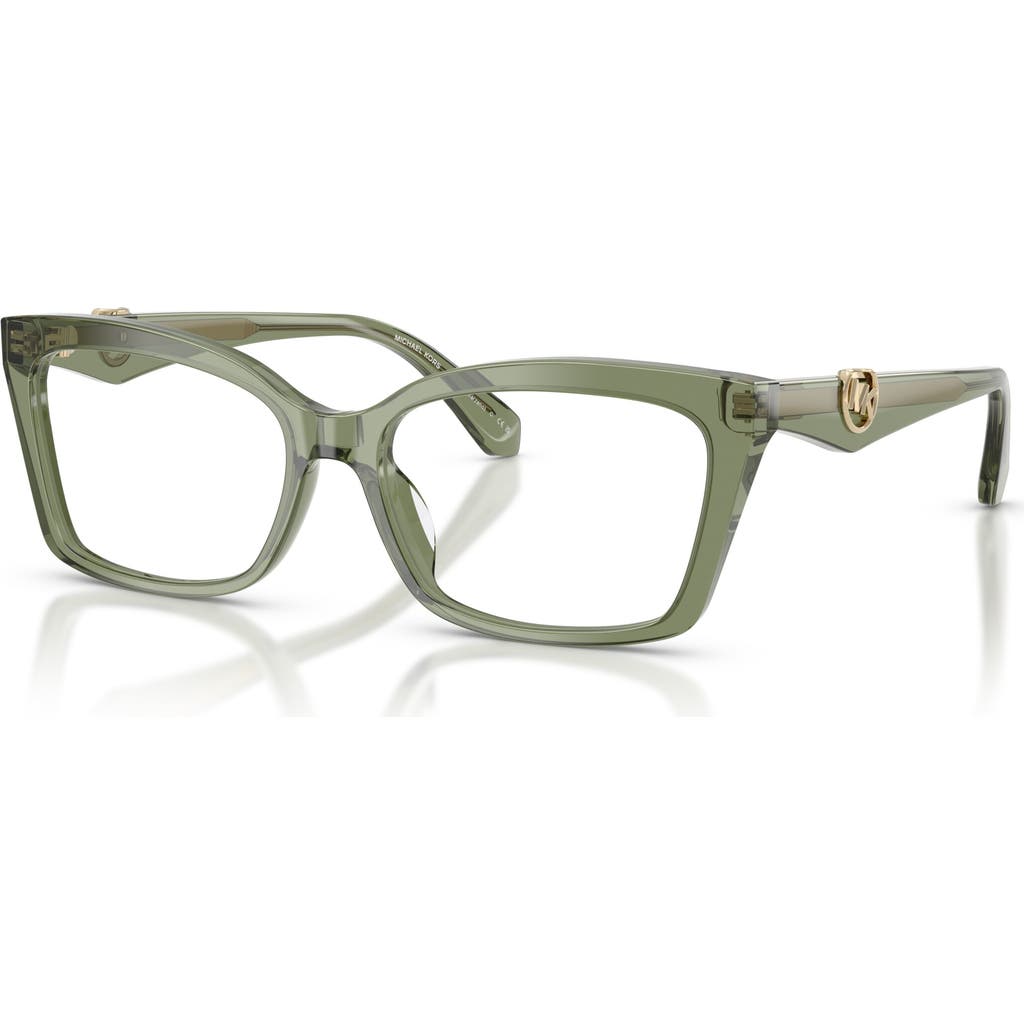 Michael Kors 53mm Rectangle Optical Glasses In Green