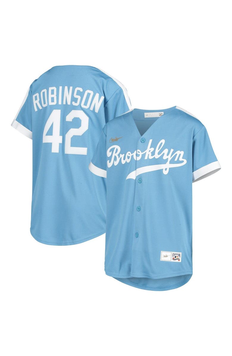 Nike Youth Nike Jackie Robinson Light Blue Brooklyn Dodgers Alternate Cooperstown Collection Player Jersey, Main, color, 