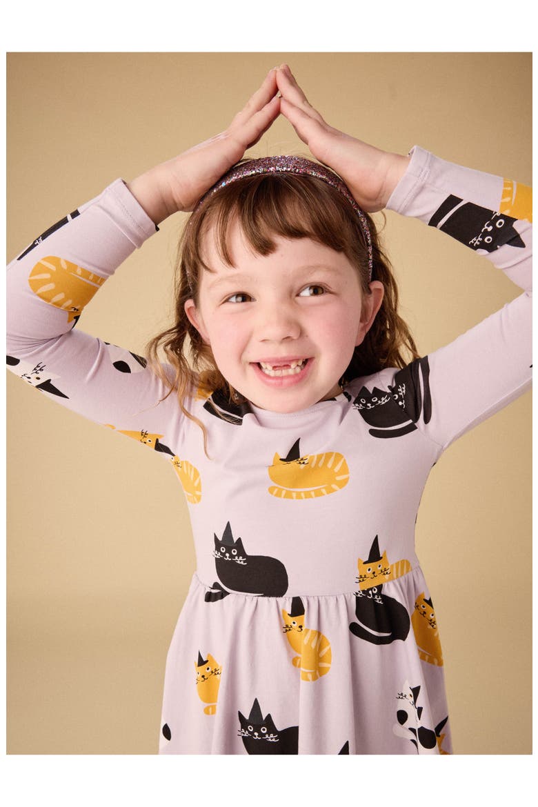Printed Ballet Dress, Alternate, color, Cats in Hats