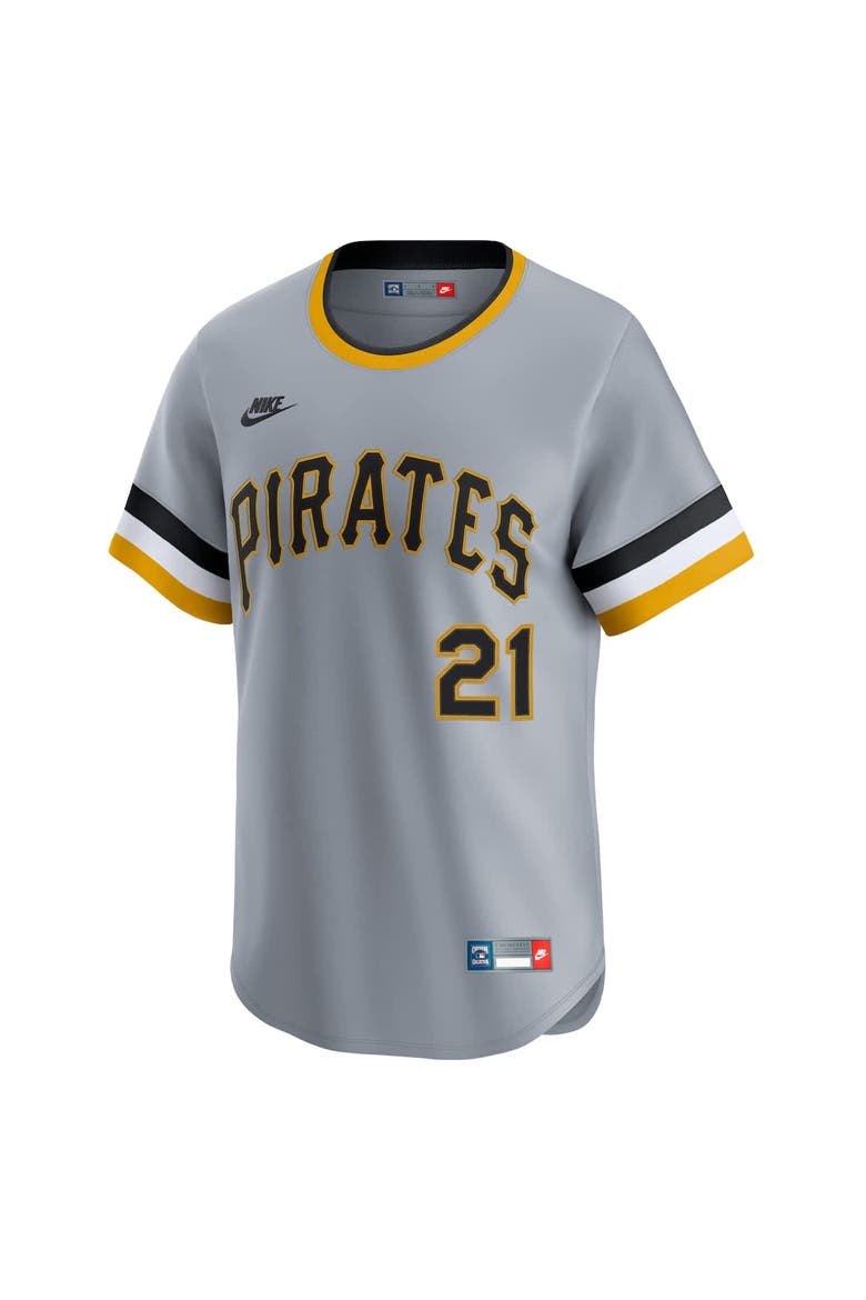 Men's Nike Roberto Clemente Gray Pittsburgh Pirates Throwback Cooperstown Collection Limited Jersey, Alternate, color, Gray