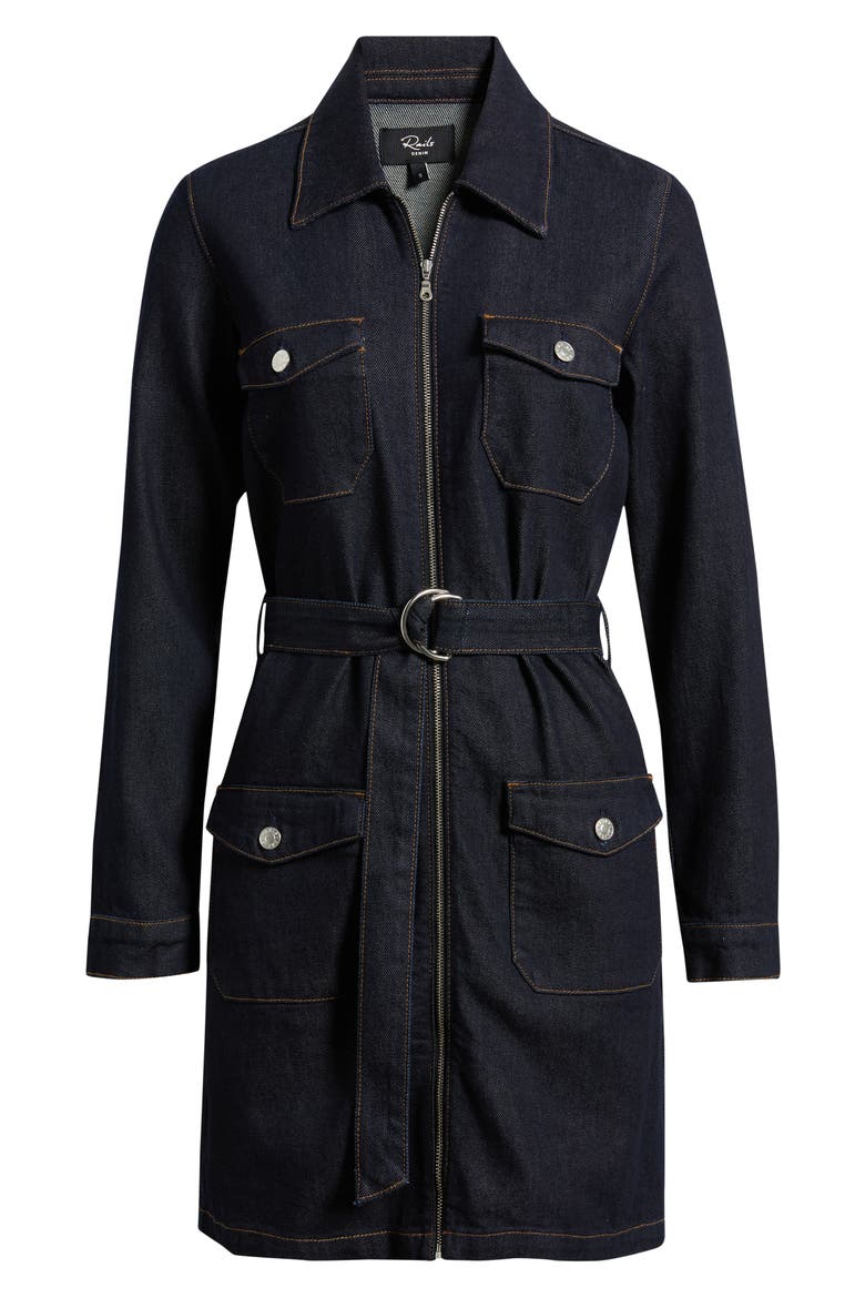 Jefferson Belted Long Sleeve Utility Mini Shirtdress, Alternate, color, MIDNIGHT BLUE
