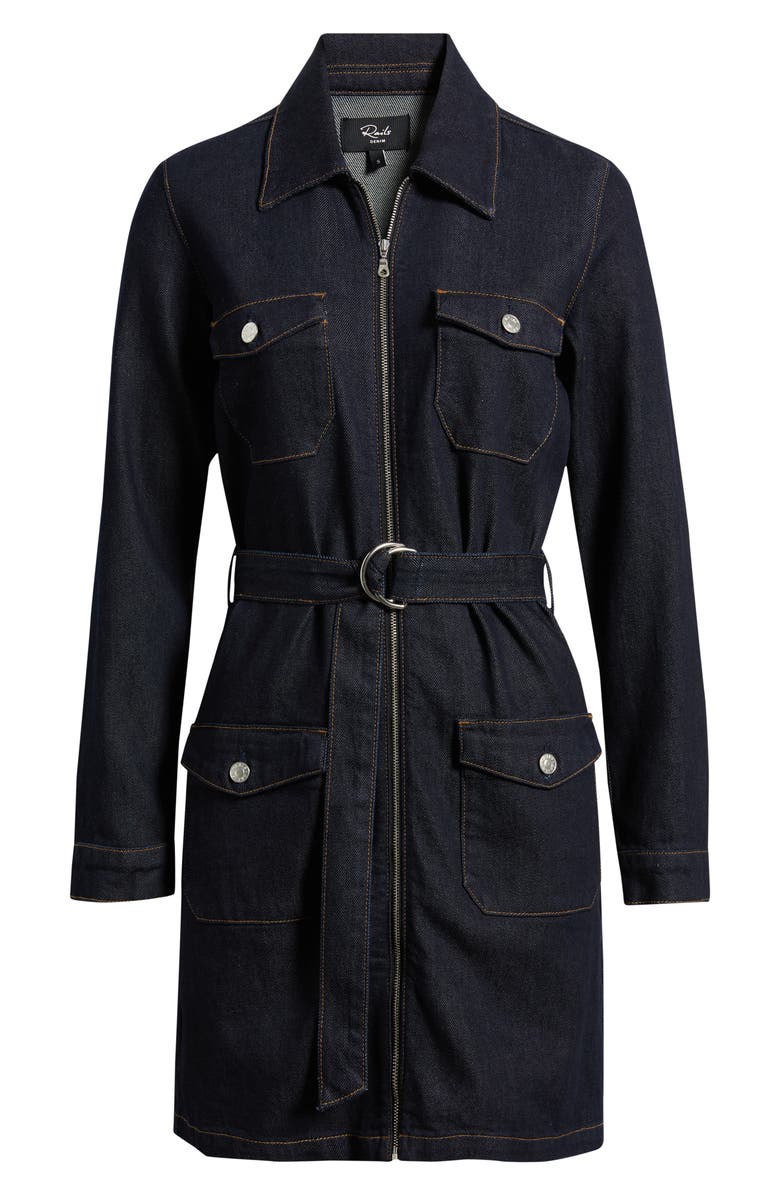 Rails Jefferson Belted Long Sleeve Utility Mini Shirtdress, Alternate, color, Midnight Blue