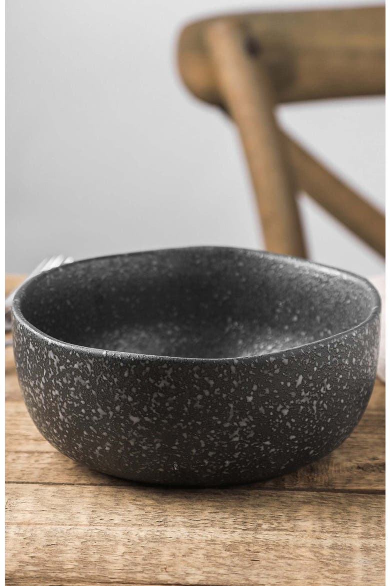 Tom Stoneware 4-Piece Bowl Set, Alternate, color, Black and White