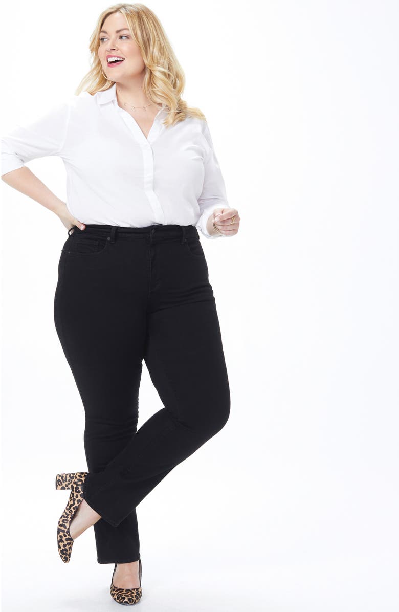 NYDJ Marilyn Straight Leg Jeans, Alternate, color, Black