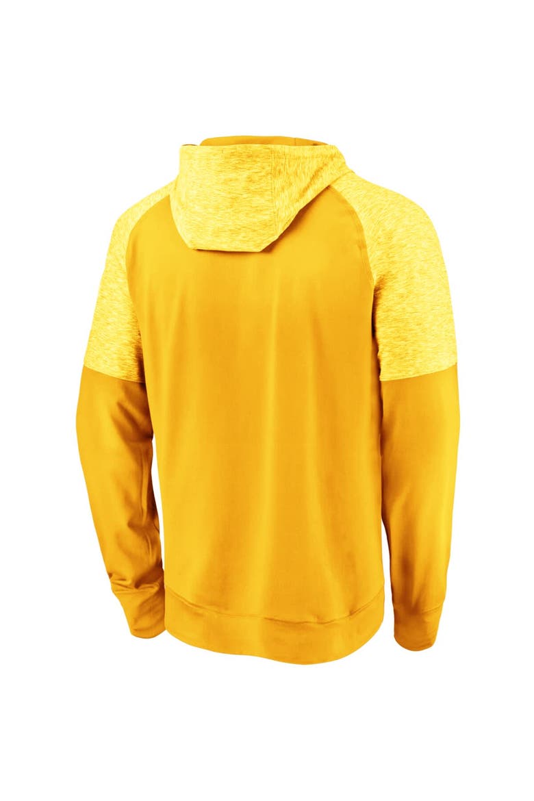 Men's Fanatics Branded Gold Los Angeles Lakers Made To Move Space Dye Raglan Pullover Hoodie, Alternate, color, Gold