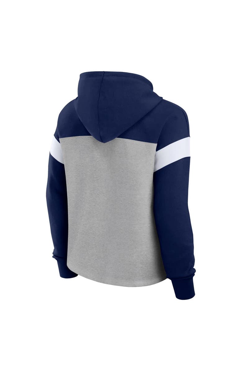 FANATICS Women's Fanatics Heather Gray/Navy Dallas Cowboys Bold Play Call Pullover Hoodie, Alternate, color, Heather Gray