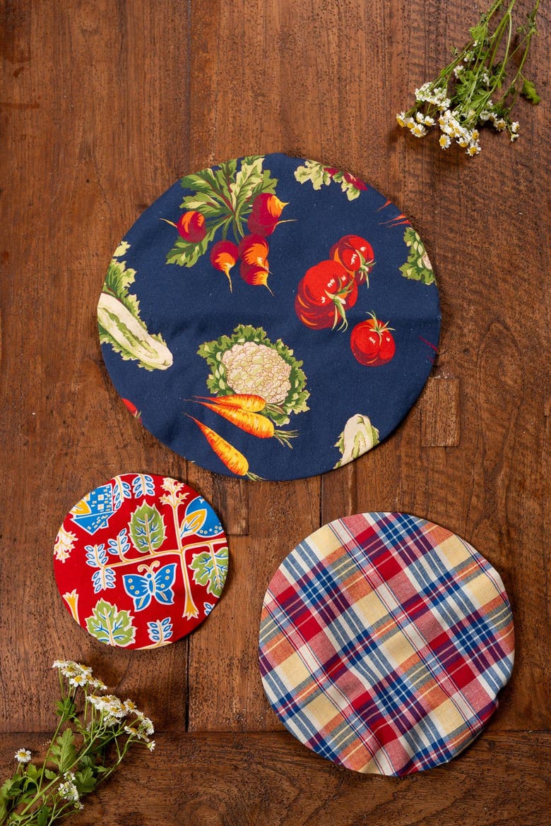 Farm Fresh Bowl Covers, Set of 3, Alternate, color, Navy