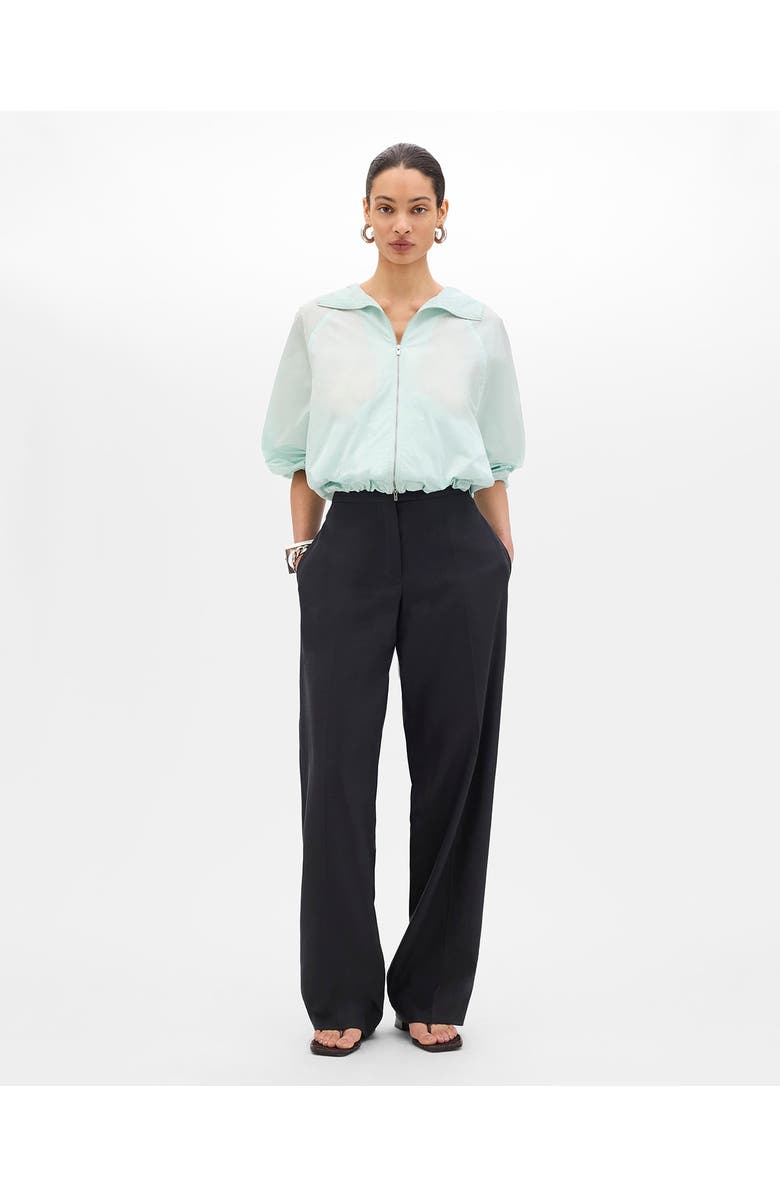 Another Tomorrow Recycled Nylon Short Blouson, Main, color, Aquamarine