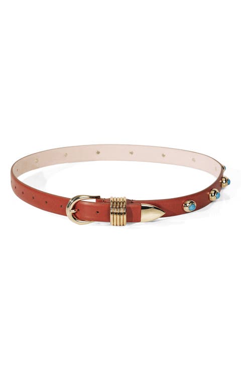 Hollyhock Stud Leather Belt