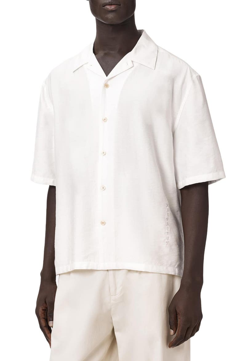 Purley Button-Up Camp Shirt, Main, color, TERN WHITE
