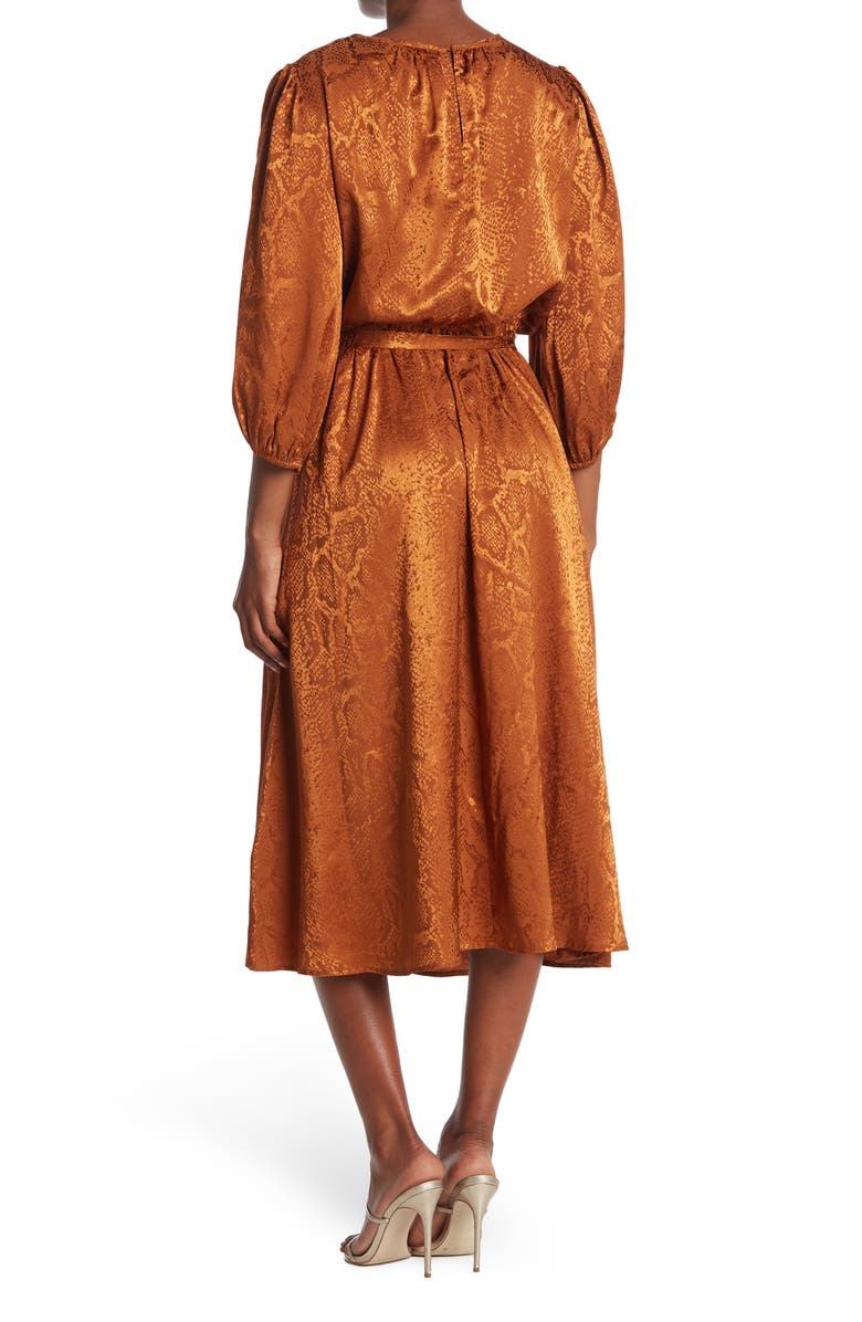 SANDRA DARREN 3/4 Sleeve Midi Dress, Alternate, color, 