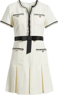 Tahari ASL Contrast Trim Short Sleeve Dress