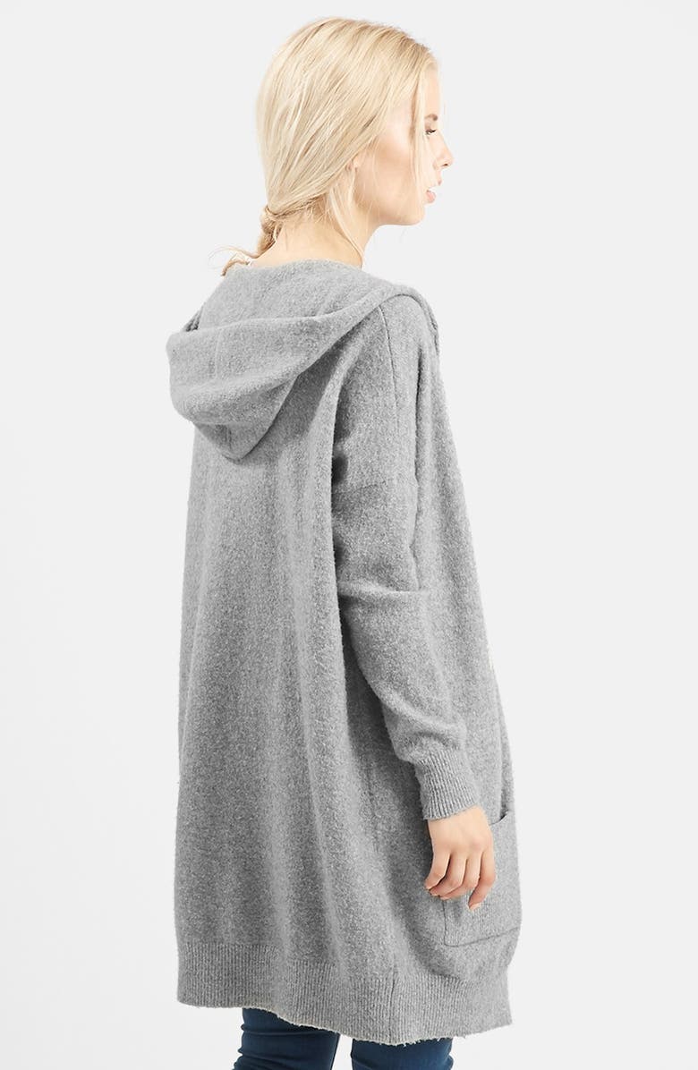Topshop Open Front Hooded Cardigan, Alternate, color, 