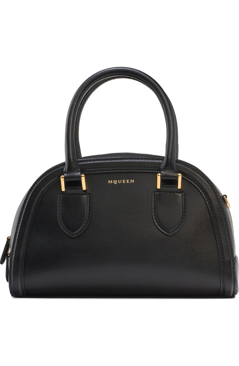 McQueen Small Birdee Boston Handbag, Main, color, Black/ Gold