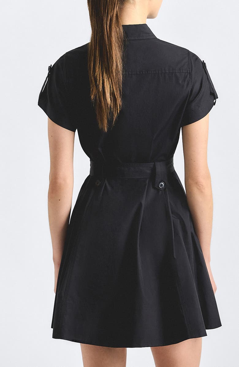 Derek Lam 10 Crosby Azora Poplin Shirtdress, Alternate, color, Black
