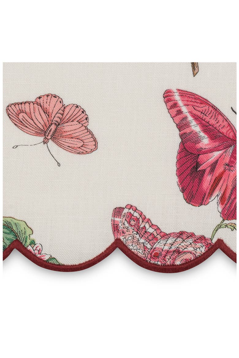 Baudin Butterfly Set of 2 Linen Guest Towels, Alternate, color, RUBY