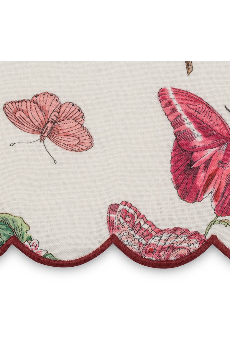 Matouk Baudin Butterfly Set of 2 Linen Guest Towels, Alternate, color, Ruby