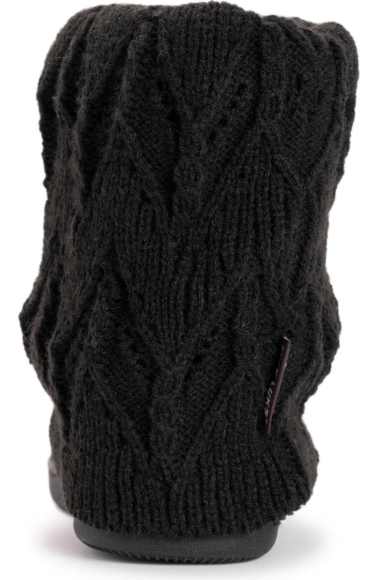 MUK LUKS Raquel Faux Fur Lined Indoor/Outdoor Bootie Slipper, Alternate, color, Black Black