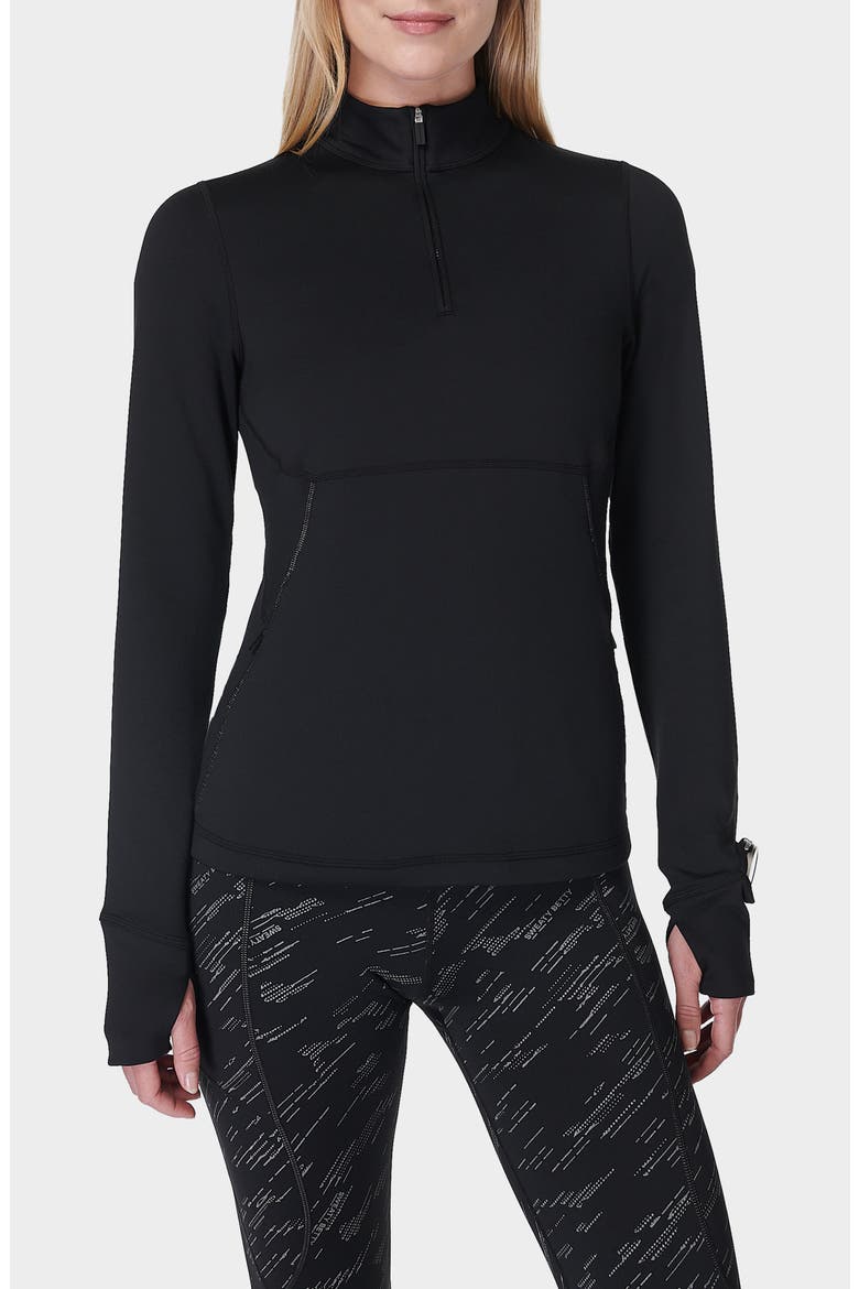 Therma Boost Running Half Zip Pullover, Main, color, BLACK
