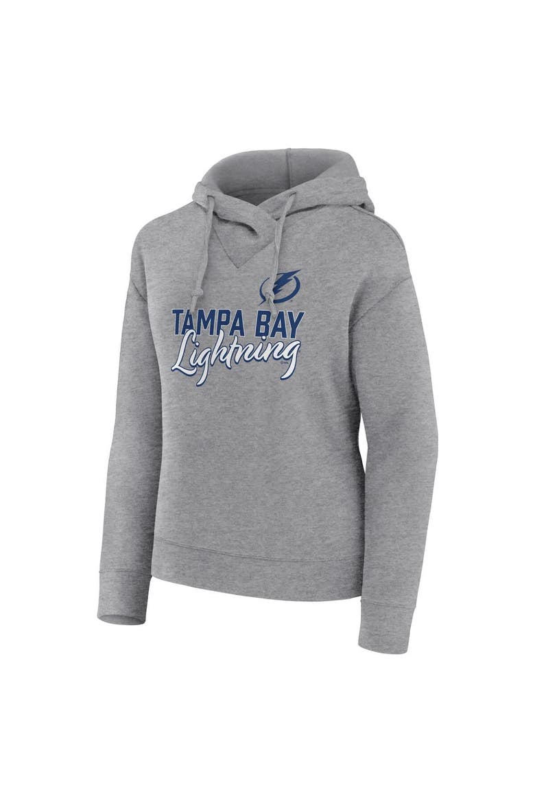 Women's Fanatics Heather Gray Tampa Bay Lightning Script Favorite Pullover Hoodie, Alternate, color, Heather Gray