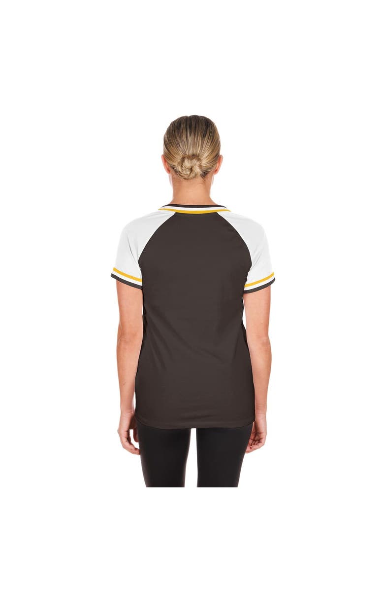 New Era Women's New Era Brown San Diego Padres Gameday Raglan V-Neck T-Shirt, Alternate, color, 