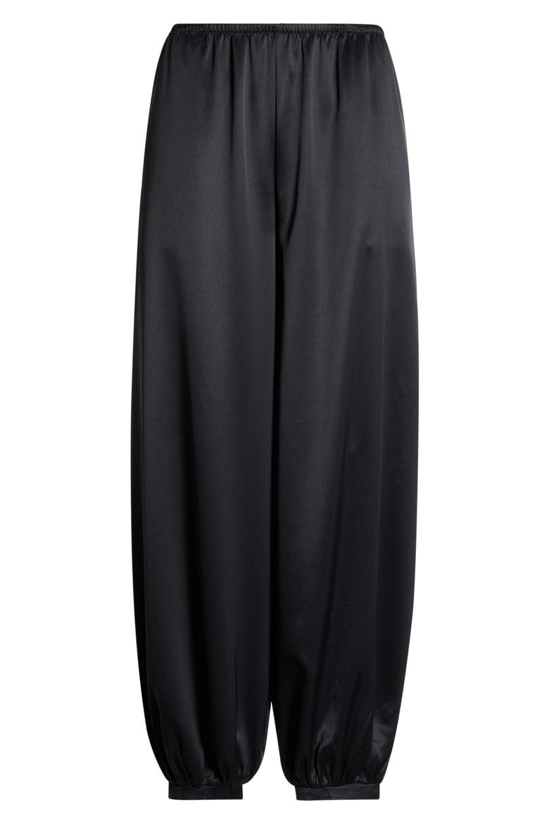 Aven Cuffed Satin Pants, Main, color, BLACK