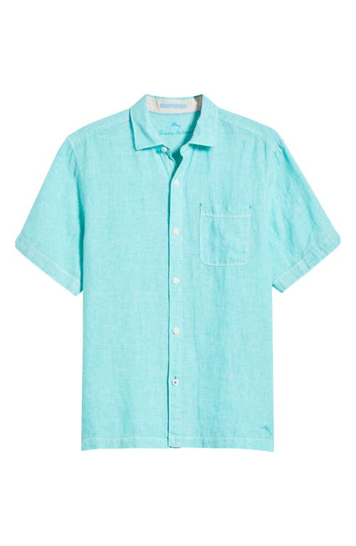 Tommy Bahama Paradise Breezer Short Sleeve Linen Button-up Shirt In Blue