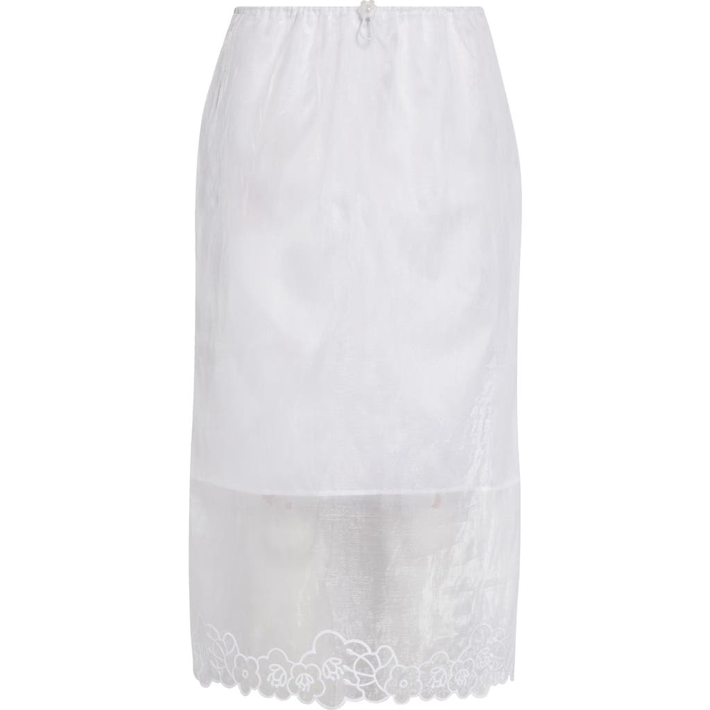 Cecilie Bahnsen Bria Liquid Myrtia Sheer Midi Skirt In White