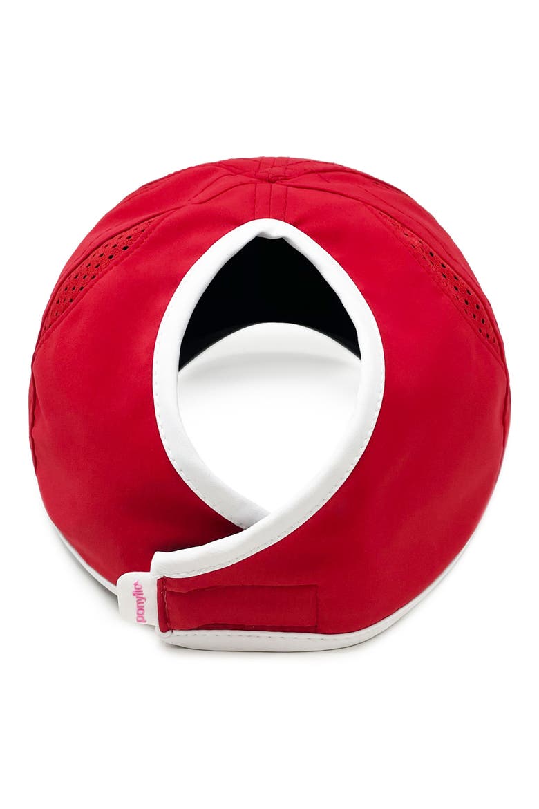 Zena Water Resistant PONYFLO Cap, Alternate, color, RED