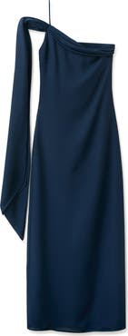 MANGO TEEN One-Shoulder Midi Dress