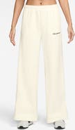 Nike Sportswear Studio Mid Rise Scallop Wide Leg Fleece Pants