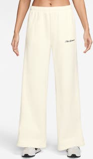 Nike Sportswear Studio Mid Rise Scallop Wide Leg Fleece Pants