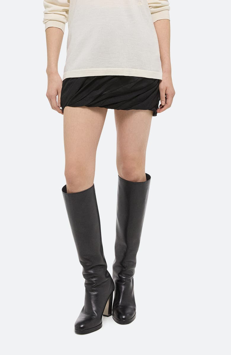 Helmut Lang Bubble Silk Miniskirt, Main, color, Black