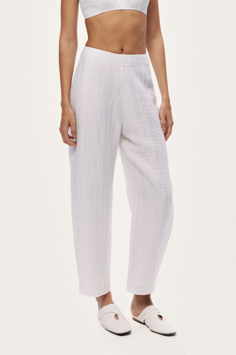 Relaxed Linen Pants, Alternate, color, White