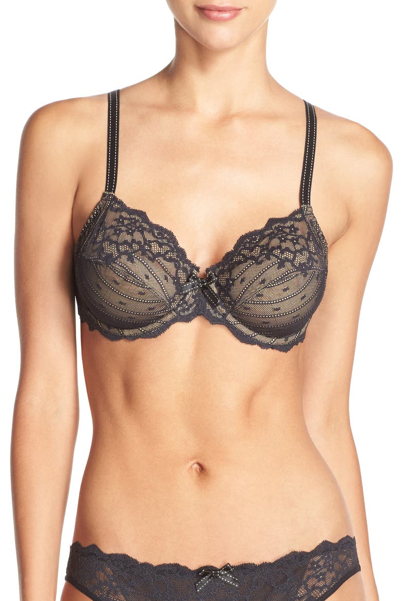 Rive Gauche Full Coverage Underwire Bra, Main, color, BLACK