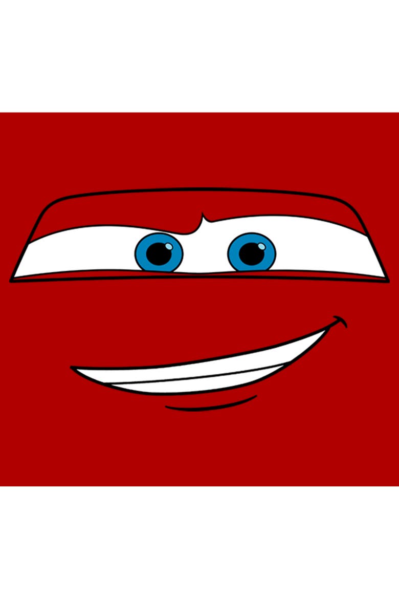 Men's Cars Lightning McQueen Big Face Graphic Tee, Alternate, color, Red