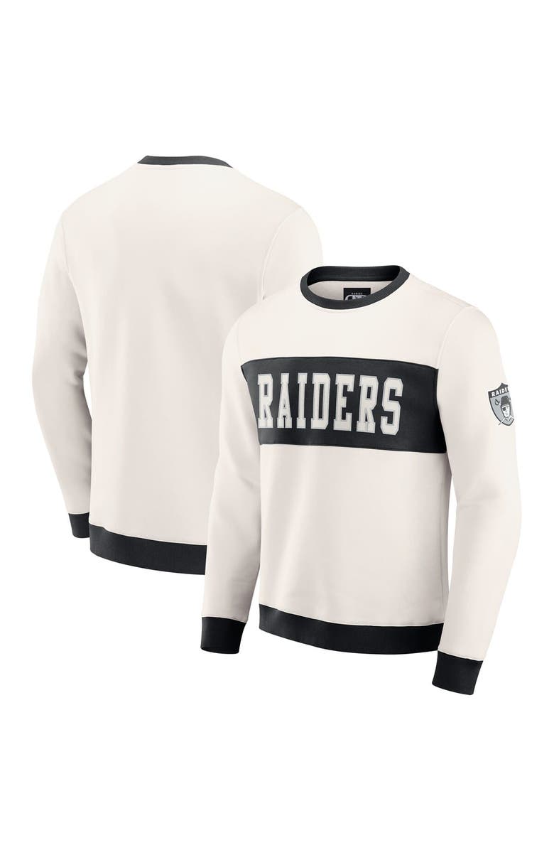 Darius Rucker Collection by Fanatics Men's Darius Rucker Collection by Fanatics  Cream Las Vegas Raiders Colorblock Pullover Sweatshirt, Main, color, 