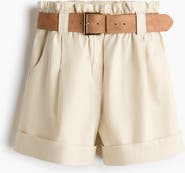 H&M Linen-blend Paper Bag Shorts