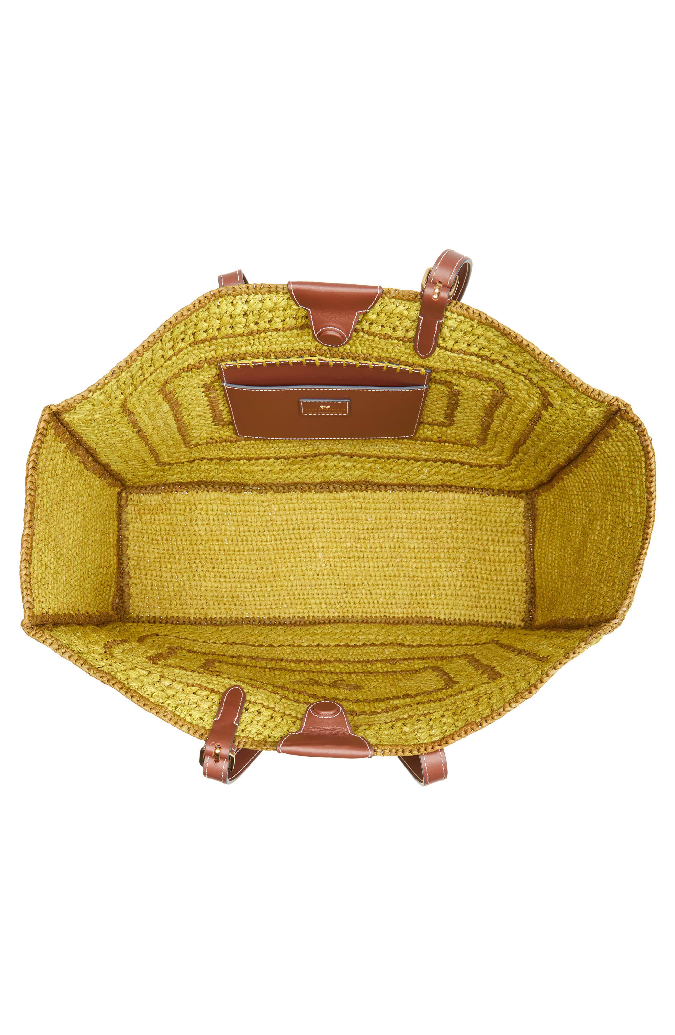 Anya Hindmarch East West Bow Raffia Tote, Alternate, color, Caper