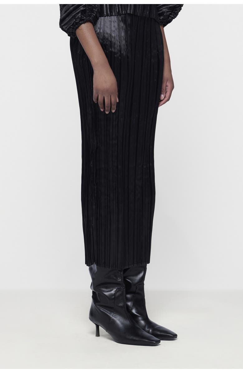 Leem Fitted Plisse Skirt, Alternate, color, Black