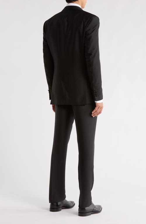 Zegarie Stacy Adams Solid Peak Lapel 3-piece Tuxedo In Black