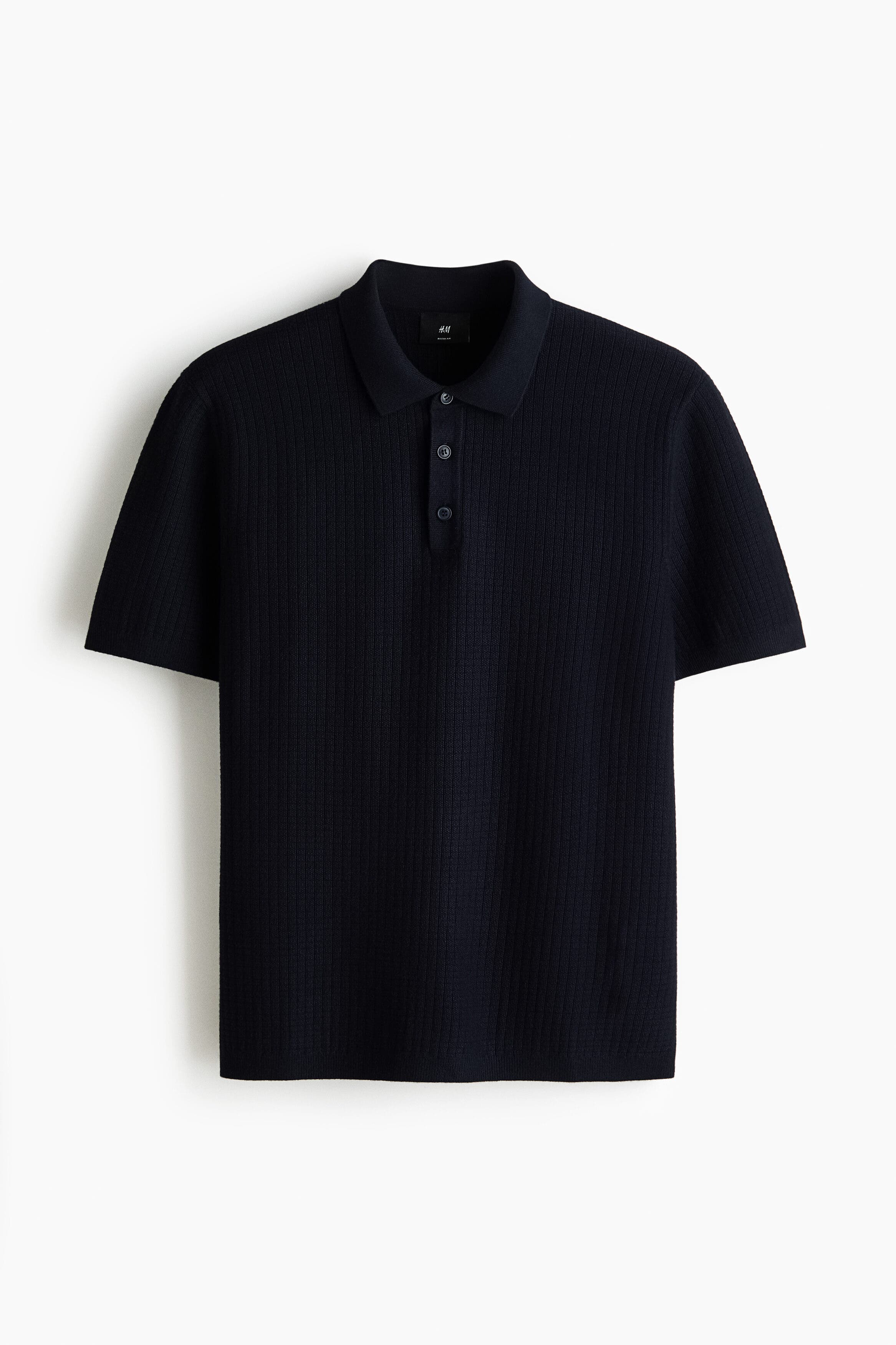 Regular Fit Textured-knit Polo Shirt - image 3